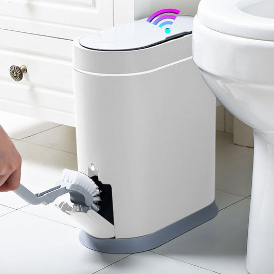 Smart Sensor Bathroom Garbage Can with Brushes